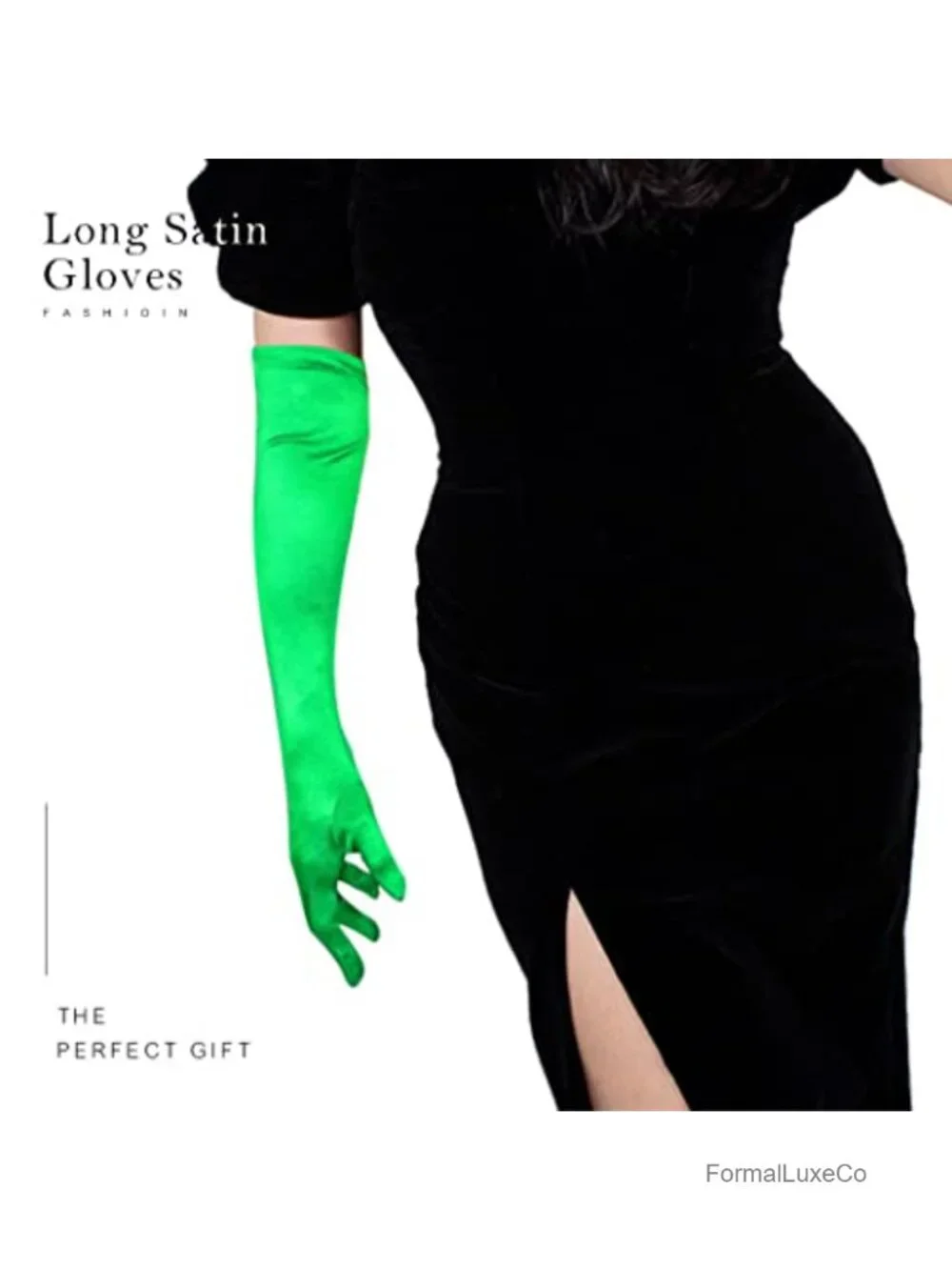 Elbow Length Satin Opera Gloves Women Vintage Party